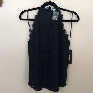 NEW Olivia Grey Navy Lace‎ Tank. XS